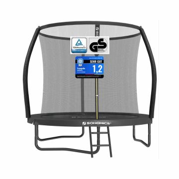 Batutas SONGMICS, Su apsauginiu tinklu ir kopėčiomis, juodas, Ø 244 × 239 cm