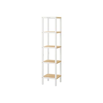 Kylpyhuoneen hylly 33x33x146cm, vaaleanruskea