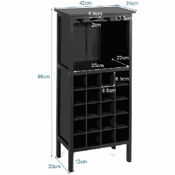 Винная полка 42x24,5x96см, черного цвета