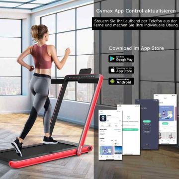 Treadmill, 2 in 1, Red, 124 × 107 × 68.5 cm
