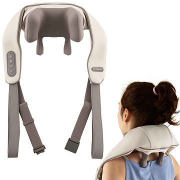 Cordless neck and shoulder massager, 4 massage heads, 18 × 45.5 × 16 cm