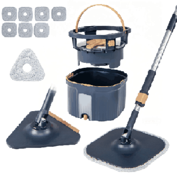 Rotating mop and bucket set, 6 pads