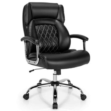 Office chair, Adjustable height, Black, 77 × 114–121.5 × 73 cm