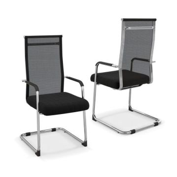 Office chair set, 2 pcs, Black, 55 × 64 × 108 cm