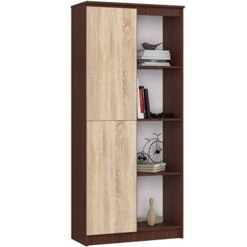 Toimistohylly CLP R80, 8 hyllyä, ruskea/tammi, 80 × 180 × 35 cm
