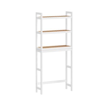 Полка для ванной 26x63x170см., белая/светло-коричневая