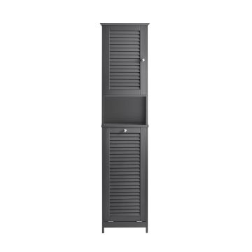 Напольный шкаф для ванной 40x37x170см., темно-серого/серебристого цвета