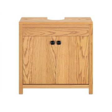 Vapaasti seisova kylpyhuonekaappi altaan alle 60x35x60cm., vaaleanruskea/musta väri