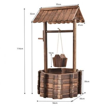 Садовый фонтан 56x56x114см, коричневого цвета