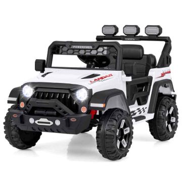 Lasten sähköauto 105x67x70cm, valkoisen/mustan värinen