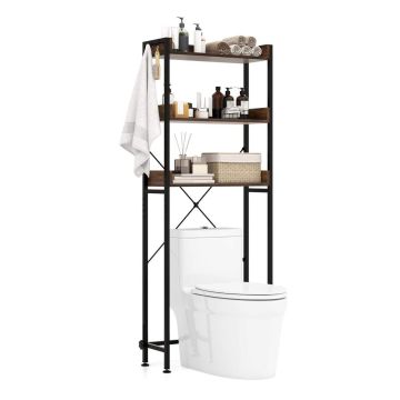 Kylpyhuoneen hylly 63x24x164cm, ruskea