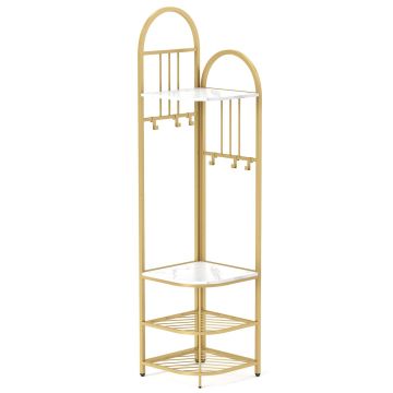 Вешалка для одежды 42x42x180см, белый/золотой цвет