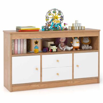 Lasten hylly 106x30x62cm, vaaleanruskea/valkoinen