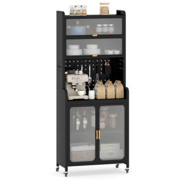 Кухонный шкаф 79x37x192см, черного цвета