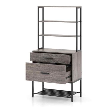 Шкаф для документов 75x40x156см, серо-черного цвета