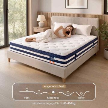 Patja VASAGLE RMZB35238, 7-alueiset pussijouset, H3, 180 × 200 × 25 cm