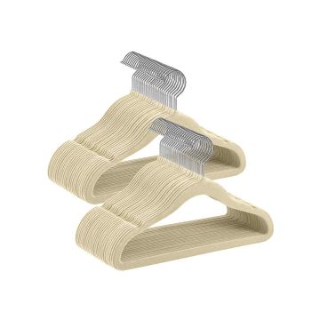 Vaateripustimet 50 kpl, beige/hopeinen
