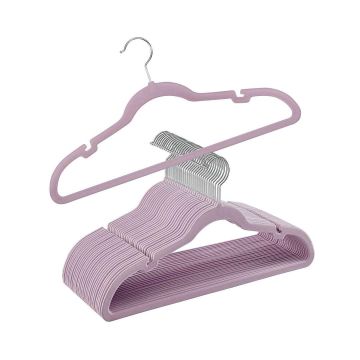 Samettiset vaatehenkarit 30 kpl, violetti