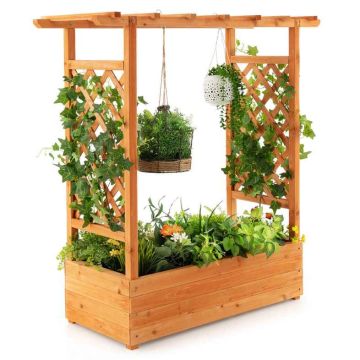 Приподнятая грядка 100x44x113,5 см, светло-коричневого цвета
