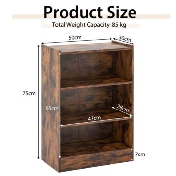 Vapaa seisova hylly 50x30x75cm, ruskea väri