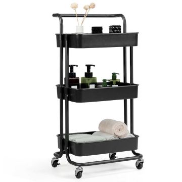 Кухонная тележка 43x35x87 см, черного цвета