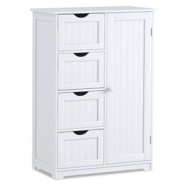 Storage box, 4 drawers, White, 55.88 × 81.28 × 30.48 cm