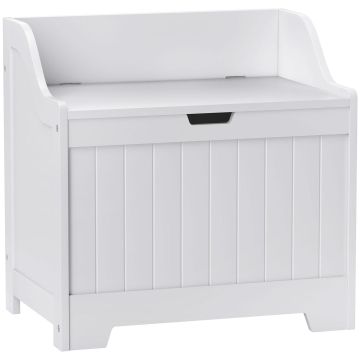 Kannellinen säilytyslaatikko, 61 l, Valkoinen, 56,5 × 56 × 38 cm