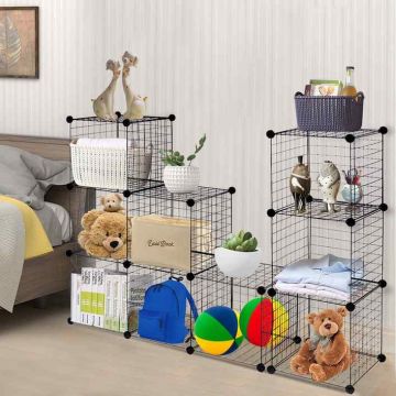 Storage Cube Set, 12 pcs, Black
