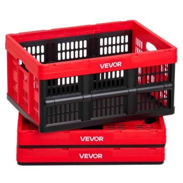 Ящики для хранения VEVOR ZJKS493624W, 3 шт., 32 л, Красно-черные, 48,3 × 35,3 × 23,8 см