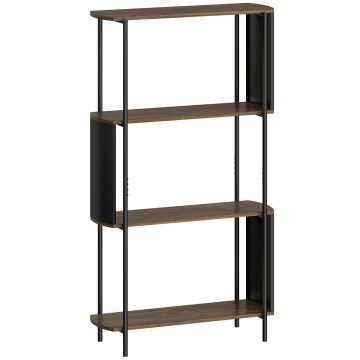 Säilytyshylly, 4 hyllyä, ruskea/musta, 80 × 141 × 30 cm