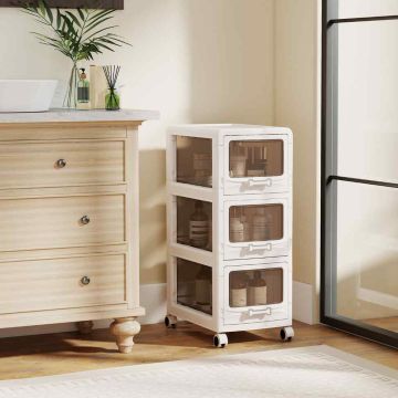 Storage trolley, 3 drawers, White, 41.91 × 71.12 × 27.94 cm