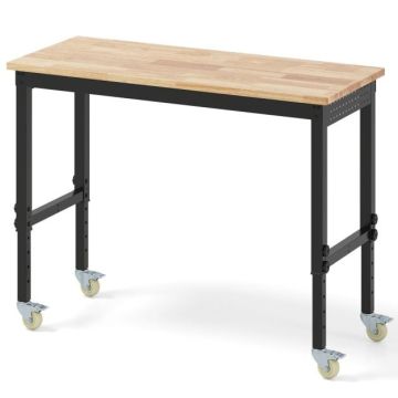 Workbench, 4 height levels, 122 × 51 × 74–104 cm