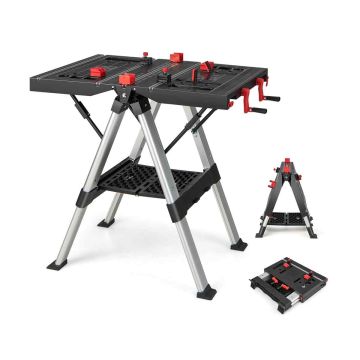 Saw bench, 2-level height adjustment, 32.5 × 25 × 21.5–32.5 inches