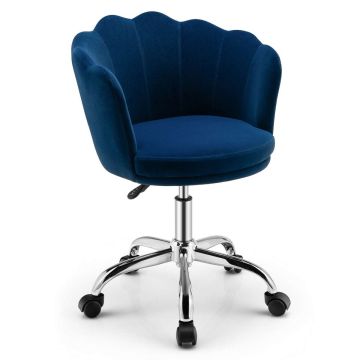Work chair, Adjustable height, Blue/gray, 55.5 × 74.5–84 × 51 cm