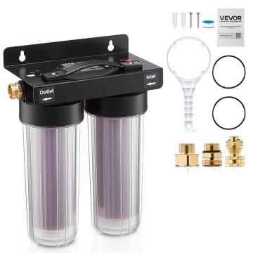 Deionisoidun veden järjestelmä VEVOR PRS-101XC, 2 × 0,5 l hartsia, 240 × 130 × 340 mm