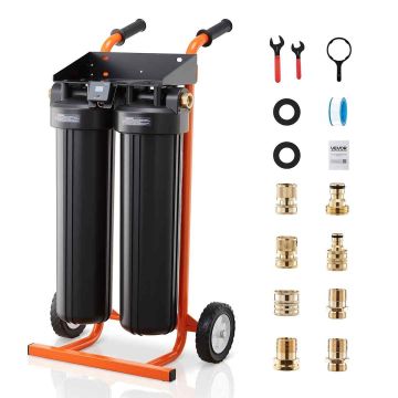 Deionisoituvesijärjestelmä VEVOR PRS-TCXC, 2 × 4 l hartsia, 46,5 × 84–94 × 38 cm