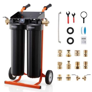 Deionisoituvesijärjestelmä VEVOR PRS-TCXC-PT, 2 × 4 l DI-hartsia, 465 × 380 × (840–940) mm