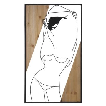 Dekoratyvinė sienų plokštė Strip B, Juoda/ruda, 50 × 90 × 2 cm