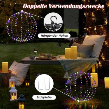 Koristeelliset LED-valopallot, 2 kpl, 440 LED-valoa, 56 × 56 × 67 cm ja 30 × 30 × 32 cm