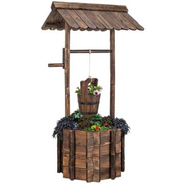 Decorative wishing well, with hanging bucket, 55 × 56 × 116 cm