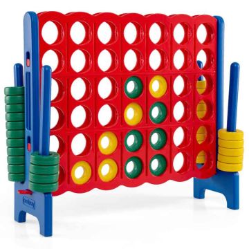 Large four-row game, 4 rows, green/black/red/blue, 46.5 × 16.5 × 40.5 inches