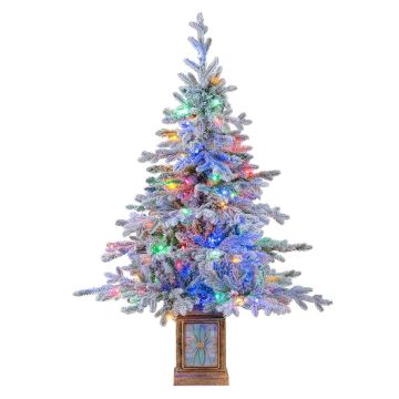 Keinotekoinen joulukuusi, 100 LED-lamppua, 8 tilaa, 90 × 90 × 120 cm