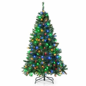 Keinotekoinen joulukuusi, 260 LED-valoa, 3 osaa, Monivärinen, 96 × 183 cm