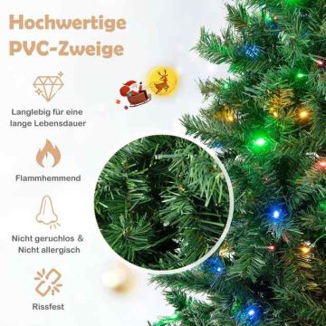 Keinotekoinen joulukuusi, 350 moniväristä LED-valoa, Ø 115 × 213 cm