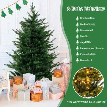 Tekokuusi, 386 oksankärkeä, 180 LED-valoa, Vihreä, 100 × 136 × 100 cm