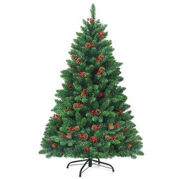 Keinotekoinen joulukuusi, 516 oksaa, 300 LED, Vihreä, 82 × 135 cm