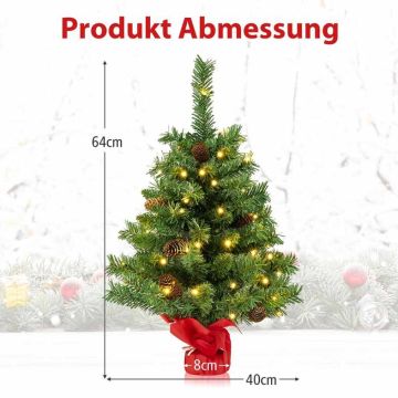 Pieni tekokuusi, 50 LED-valoa, Vihreä, Ø 40,64 × 63,5 cm