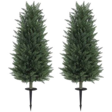 Keinotekoiset sypressit, 2 kpl, 831 lehteä kummassakin, Ø33 × 100 cm
