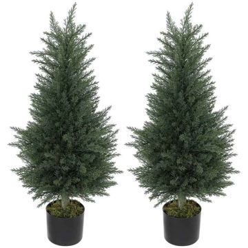 Keinotekoinen sypressi, 2 kpl, Ø40 × 90 cm