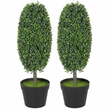 Keinotekoisten kasvien sarja, 2 kpl, 322 lehteä, Vihreä, Ø17,5 × 60 cm